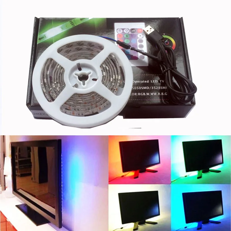 Водонепроницаемая светодиодная лента RGB с питанием от USB 1/2 м IP65 5 в постоянного