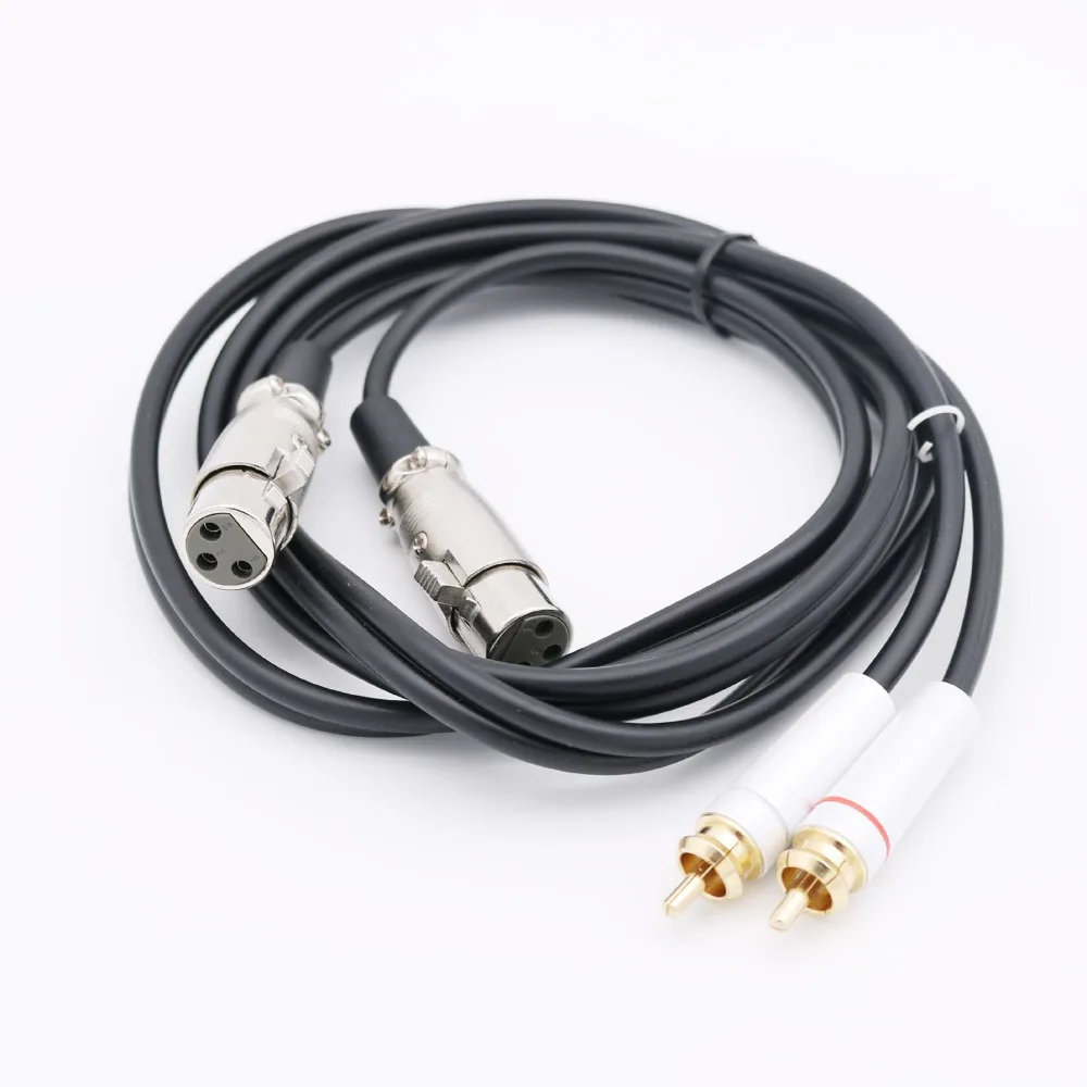 1 шт. 5Ft 2 XLR Female to RCA Male Phono Plug Dual Mixer Stereo Pro аудио кабель 5 м | Электроника