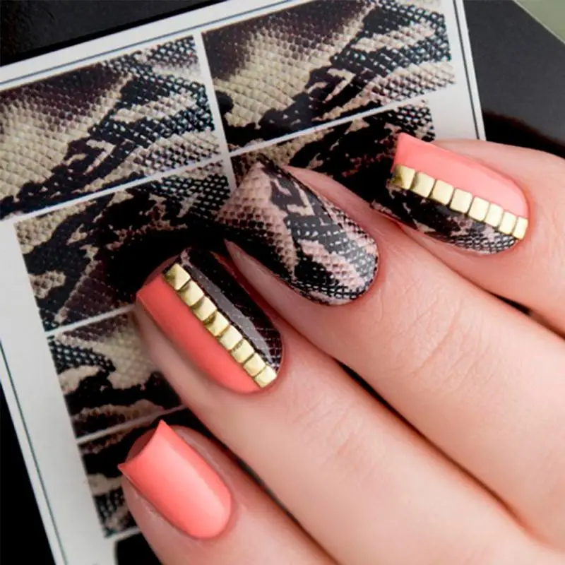 Уникальный Стикер для нейл-арта змеиная кожа Водные Наклейки ультра-тонкий