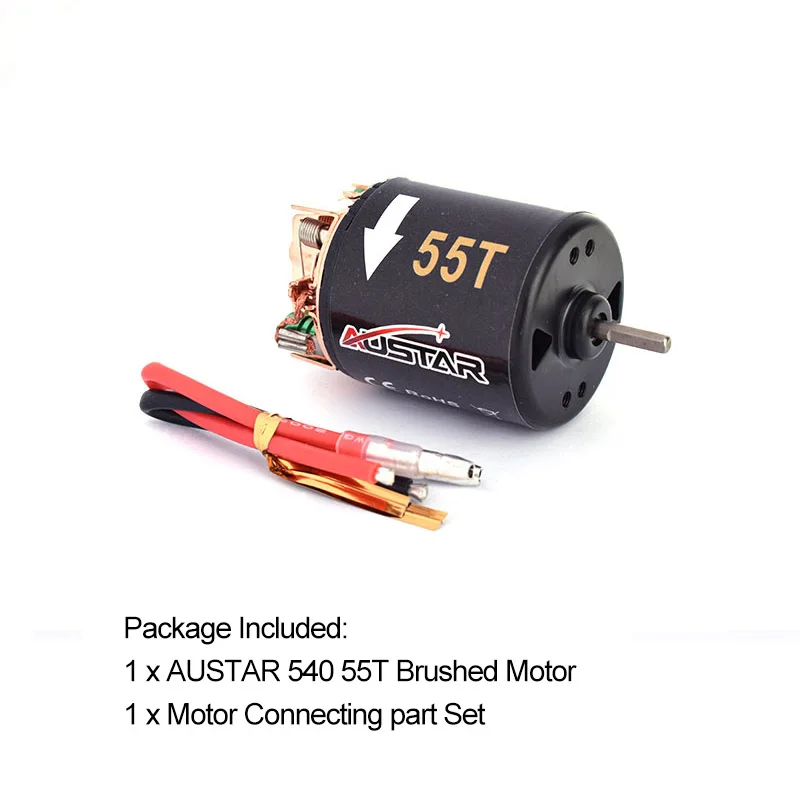 AUSTAR RS 540 55T 3 17 мм модифицированный щеточный двигатель для 1/10 Axial SCX10 RC4WD D90