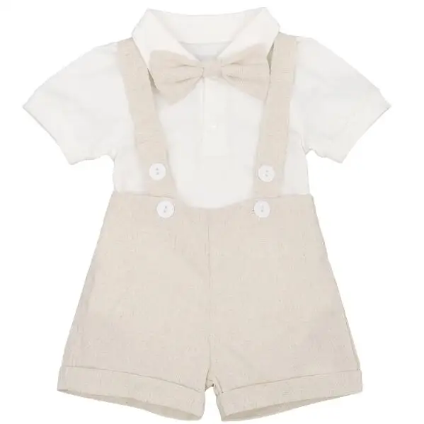 Khaki Одежда для маленьких мальчиков костюм для Cake Smash, комплект из 3 предметов, одежда для мальчиков на день рождения милый костюм джентльмена для свадебной вечеринки для мальчиков, костюм для фотосъемки - Цвет: Khaki