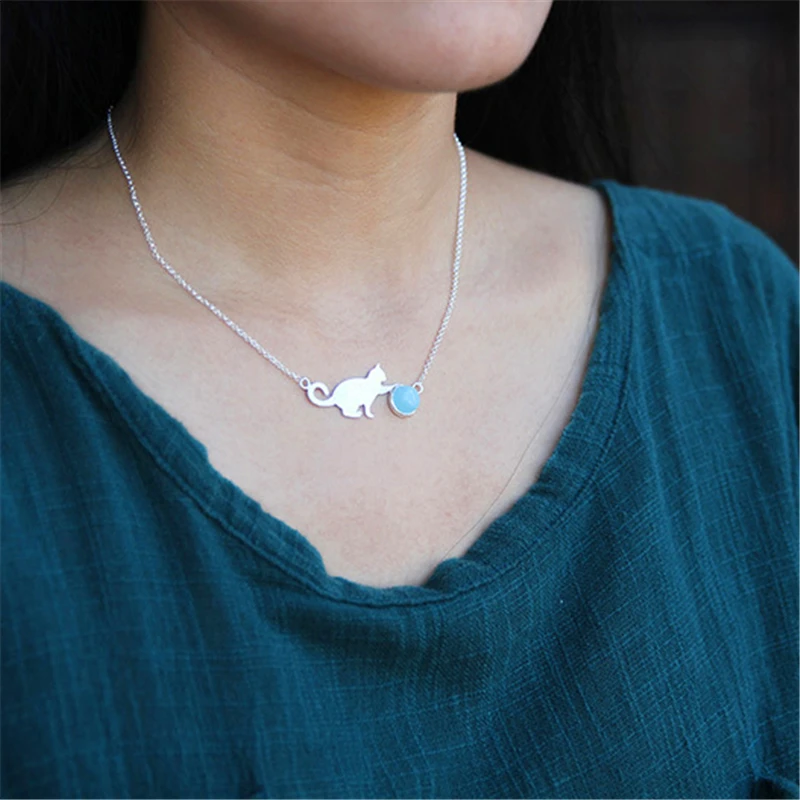 Lotus Fun реальные 925 серебро Амазонит натуральный ручной работы Fine Jewelry играя Cat