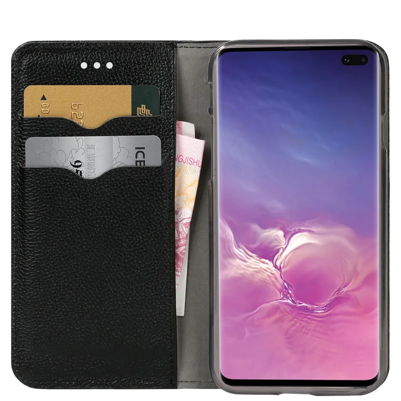 Flip Case For Samsung S6 S7 edge S8 S9 S10 Plus A30 A50 A70 Litchi Texture cover Note 8 9 10 A5 A7 A8 2018 J5 J7 2017 case | Мобильные