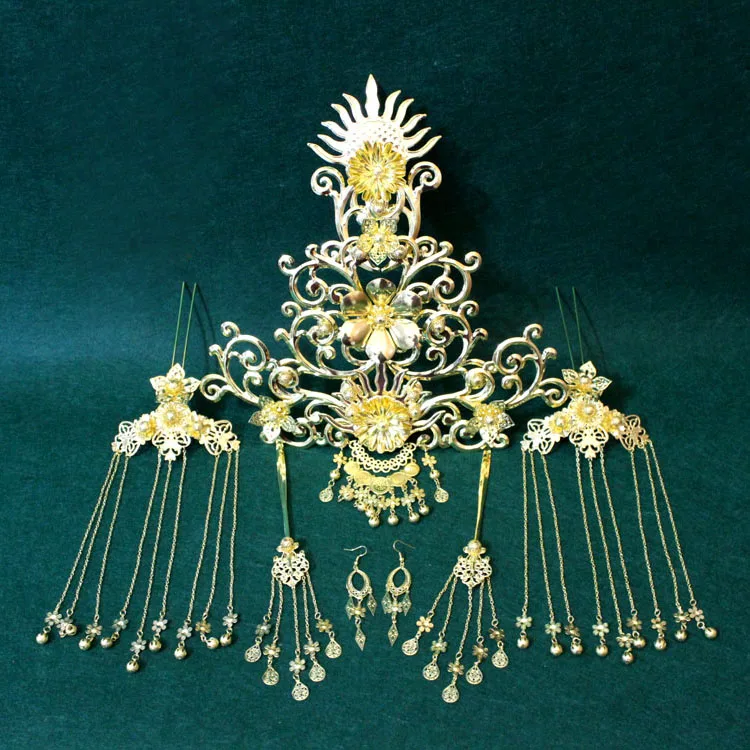 A224 Высокая тиара старинная китайская принцесса Женская Тиара для косплея ТВ