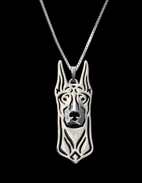 Лучший подарок полый кулон в виде питомца ожерелье Doberman для женщин милое