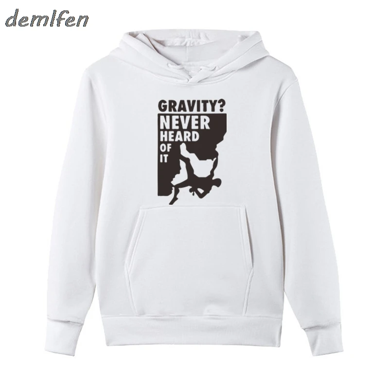 Gravity Never Hear Of It свитшоты куртка весна осень Повседневная молния флисовая мужская кофта-худи Толстовка Забавный подъем Толстовка Топы - Цвет: white