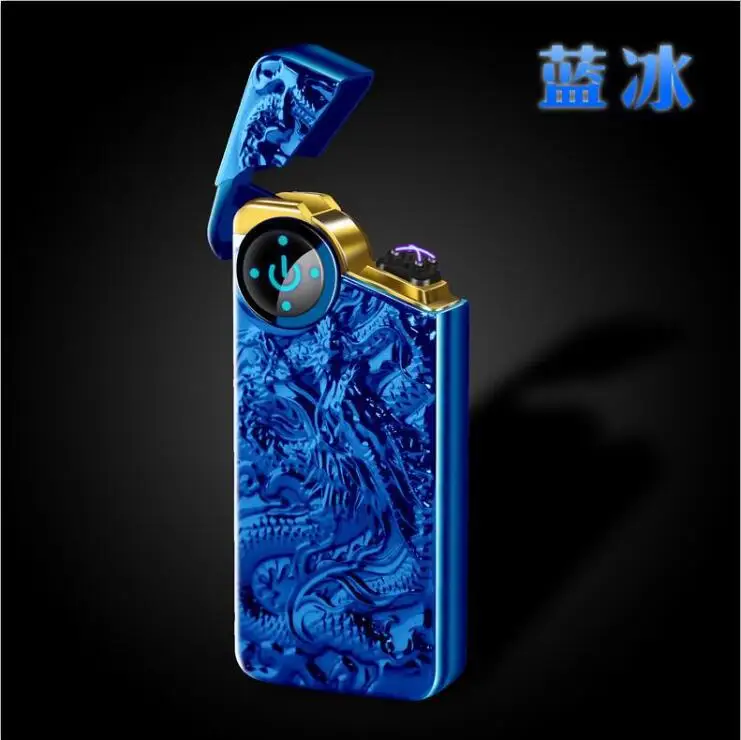 Новинка китайский дракон сенсорный зондирование двойной дуги Usb Зажигалка плазменная ветрозащитная Электрическая Зажигалка металлическая беспламенная зажигалка - Цвет: 13