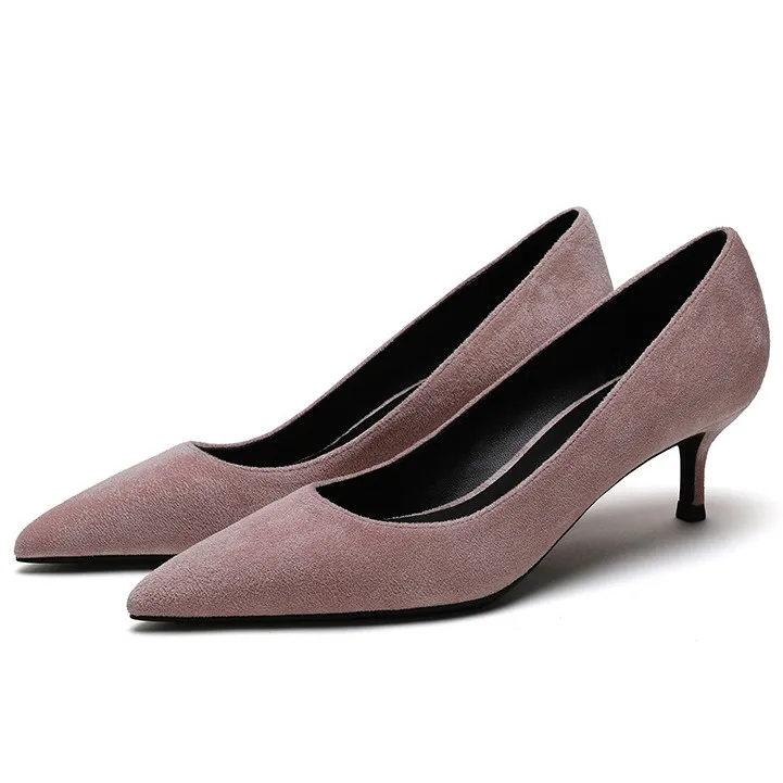 5cm Heel Height Женские туфли-лодочки на среднем тонком каблуке; женские туфли из органической кожи с острым носком на высоком каблуке; красные, черные свадебные туфли на каблуке; E0043 - Цвет: 5cm Heel Height
