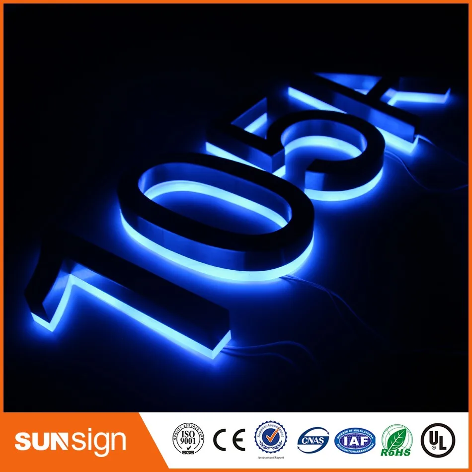 H 20 см Sunsign 0-9 современные светодиодные Номера для дома светодиодный стали |