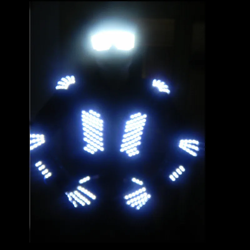 Светодиодные светильник ящиеся костюмы белого цвета куртка светящийся робот