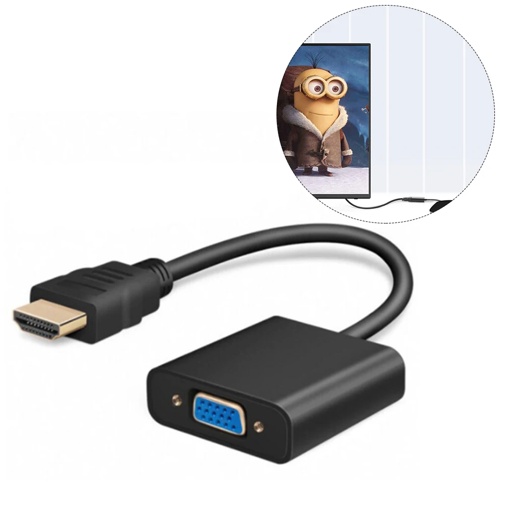 Адаптер hdmi vga Мужской конвертер с разъемом адаптер 1080P цифровой аналоговый видео