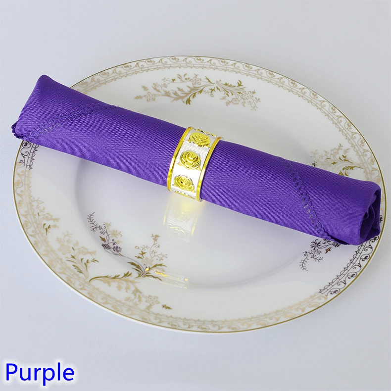 Салфетка для стола фиолетового цвета однотонная блестящая свадьбы отеля защита