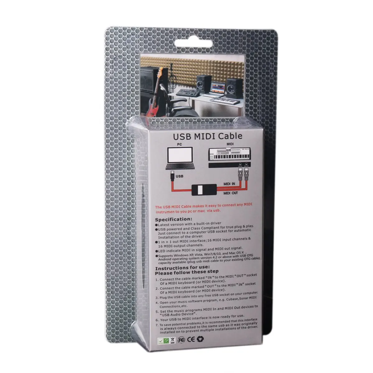Профессиональные ПК/ноутбук/Mac музыки клавиатура шнур адаптера USB In out MIDI кабель