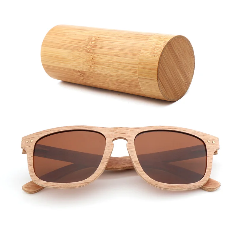 bamboo box Винтаж мужские солнцезащитные очки деревянные путешествия пляжные Для женщин Брендовая Дизайнерская обувь поляризационные UV400 очки из бамбукового дерева Óculos de sol mascu - Цвет линз: bamboo box