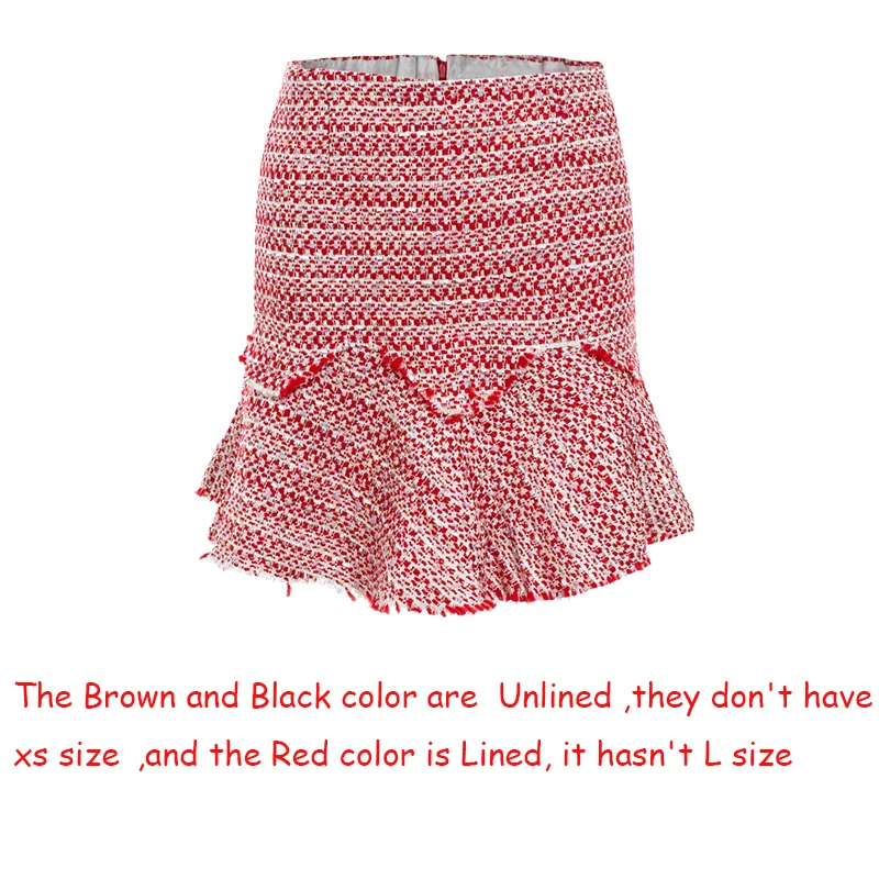 женская мини юбка из твида Simplee розовая короткая с рюшами для осени/зимы