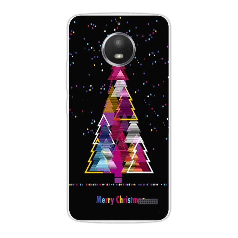 TPU Merry Christmas Case For Moto E4 5.0&quot Funda Motorola XT1766 XT1763 Transparent Silicone DIY Capa for |