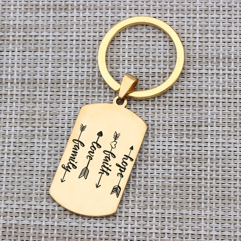 Вера Надежда любовь семейный ключ цепочка простая Ювелирная бирка для собак