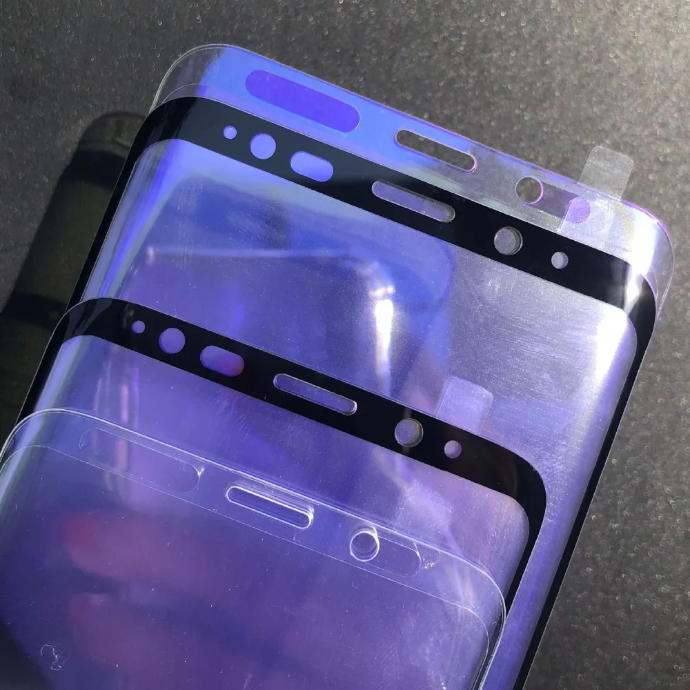 Анти Blu-Ray 3D изогнутые закаленное Стекло пленка для Samsung Galaxy S8 S9 плюс Примечание 9 8 Экран протектор полный защитный Стекло фильм