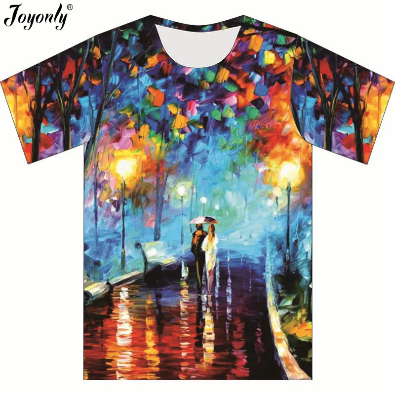 Joyonly Children 2018 Summer Tees Tops Clothes For Boys Girl 3D Oil Painting Colo Print T-shirt Girls T Shirt Clothing Kids | Детская