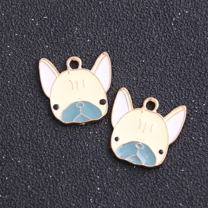 

2pcs 23*23mm Alloy Metal Drop Oil Animal Dog Charms Pendant For DIY Bracelet Necklace Jewelry Making