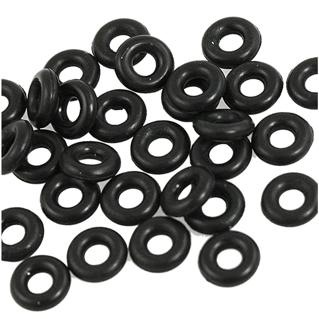 

30 Pcs 2.5mm x 6.5mm x 2mm Rubber O Rings for Wacky Worm Fishing