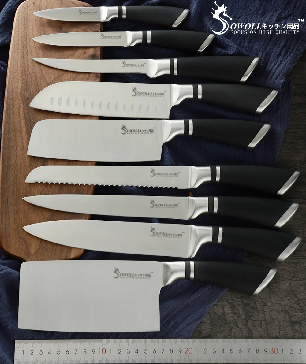 Кухонные ножи SOWOLL из нержавеющей стали для обвалки овощей утилита Santoku для нарезки хлеба шеф-повара накири аксессуары для ножей Инструменты