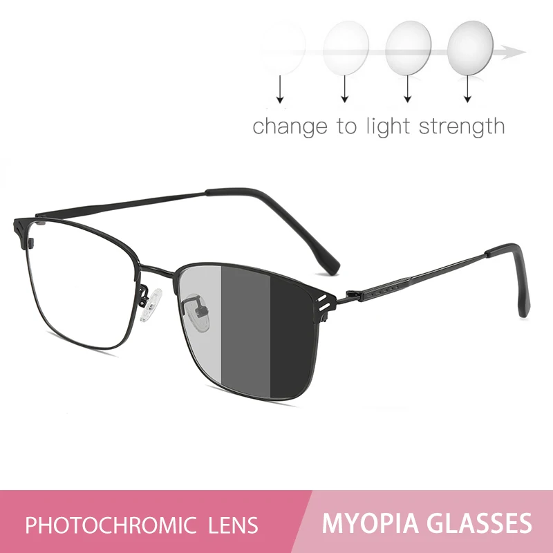 1.61myope Photochrom Фотохромные очки с защитой от синего света блок UV400 Овальный компьютерные очки мужской хамелеон излучения светофильтр в стиле ретро женские очки - Цвет оправы: 1.61myope Photochrom