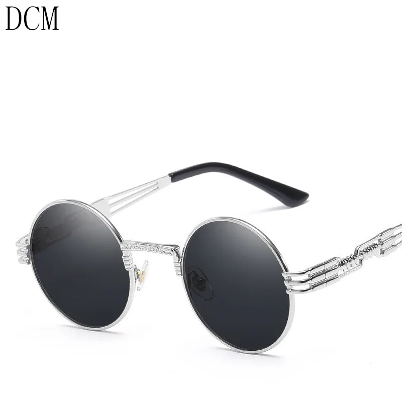 Роскошные Металлические солнцезащитные очки женские круглые в стиле стимпанк