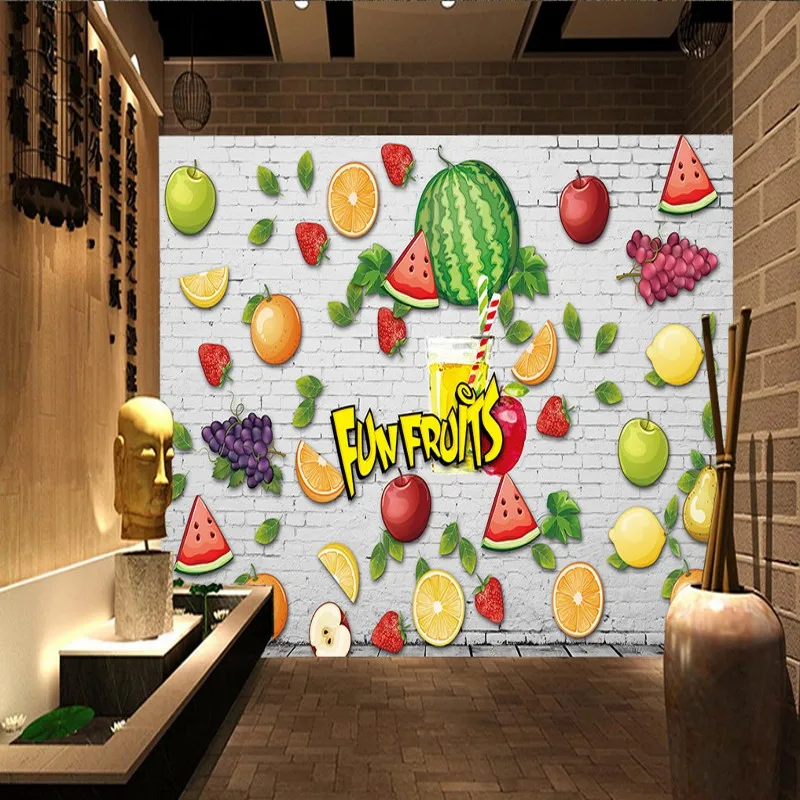 Пользовательские фото обои 3D стерео фрукты фон супермаркета стены фруктовый