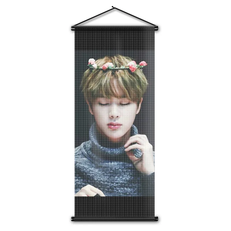 BTS 16 Bangtan мальчики член Decoraltive стены прокрутки полоса флаг БЦ гобелен висит плакат вентиляторы подарки 45x110 см - Цвет: BTS 16