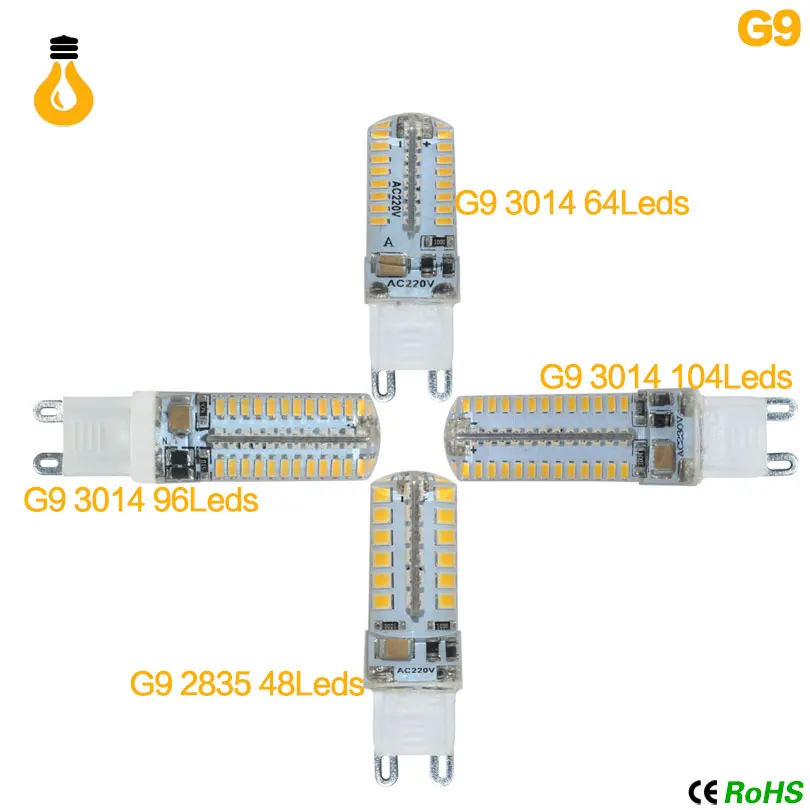 G9 светодиодный 7, 9, 10, 12 W AC220V 240 V G9 lampara светодиодный bombilla 2835 SMD 3014 светодиодный g9 luz reemplazar 30/40 Вт lampara halogena de luz