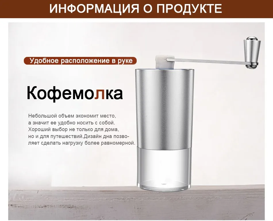 Мини-Руководство Кофе Шлифовальные станки с прозрачной Средства ухода за кожей Регулируемый Керамика жернова Кофе Burr мельница для Офис путешествия