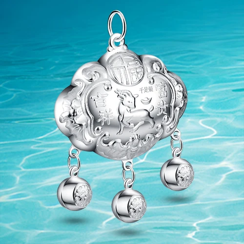 Китайский стиль Кулон ожерелье из 925 натурального серебра для малышей ювелирные