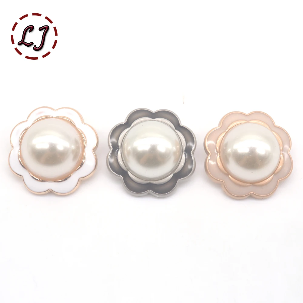 Высокое качество 6 шт./лот модные жемчужные декоративные пуговицы золотые