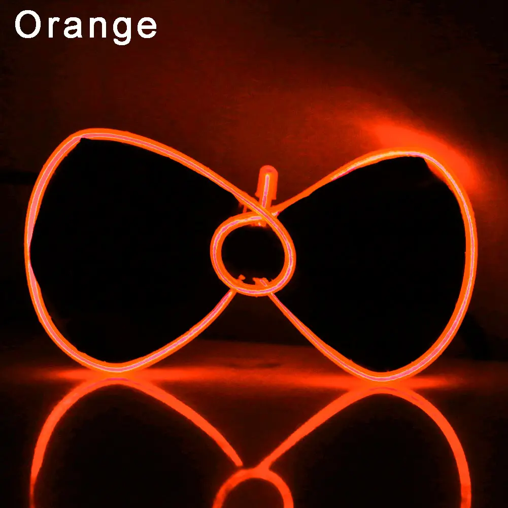 orange Светодиодный EL галстук на проволоке, светящийся Неоновый мигающий свет, галстук-бабочка для клуба, косплей, вечеринка, украшение для мужчин и женщин - Цвет: orange