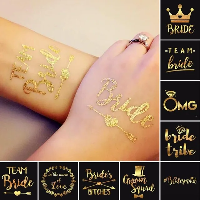 10 X девичник Команда жениха с надписью &quotBride to be&quot флэш Временные татуировки
