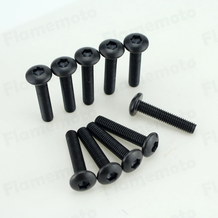 Болты из стали для мотоцикла черные M5 x 25 мм 10 шт.|bolt eye|bolt seriesscrew piercing |