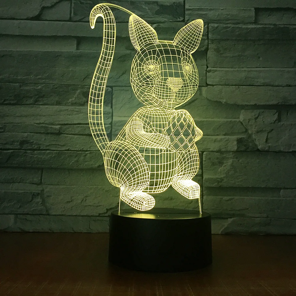 3d-лампа в виде белки с ножками светодиодный ночсветильник дистанционным