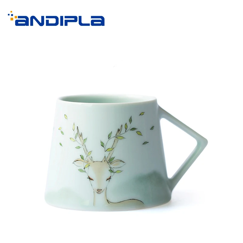 

300~350ml Jingdezhen Coffee Mug Ceramic Porcelain Hand Grip Cups House Drinkware Supplies Lady Milk Juice Cups for Birthday Gift