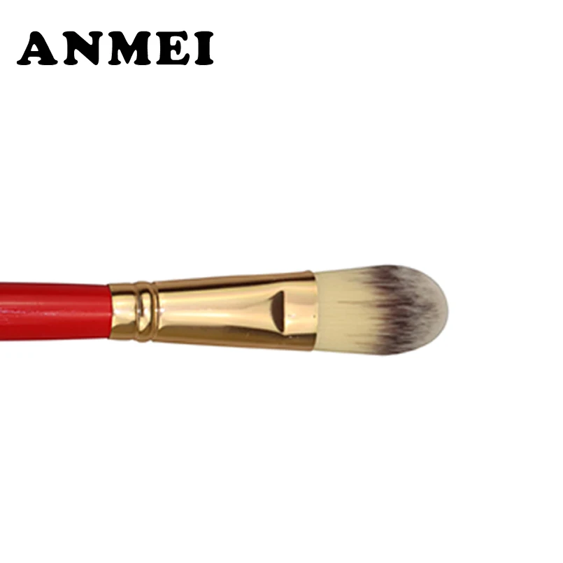 Pro 1pcs Makeup Brushes Powder Concealer Blush Liquid Foundation Face Make Up Cosmetics Soft Nylon Hair Red Wooden Brush | Красота и