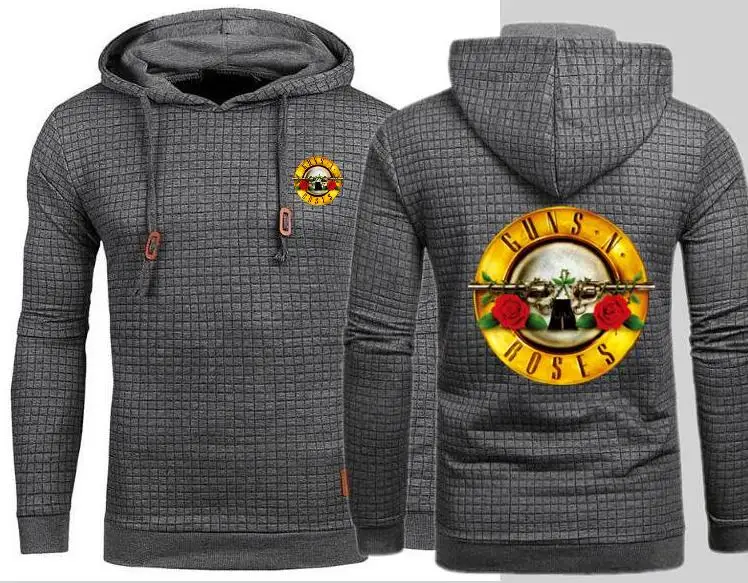 Guns N' Roses guns and толстовка с капюшоном одноцветная клетчатая длинными рукавами