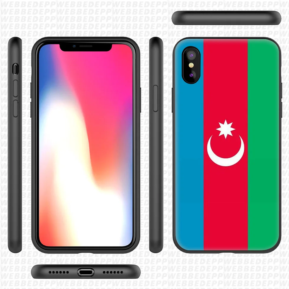 WEBBEDEPP Azerbaijan buta flag Soft Silicone Case for iPhone 11 Pro Xr Xs Max X or 10 8 7 6 6S Plus 5 5S SE |