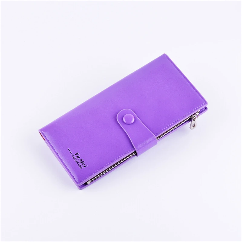 Фиолетовый Women Wallet Leather Bag Female Purse Long Multifunction Wallet Phone Holder Wemen Cards Coins Purse Female Clutch Money Pocket - Цвет: Фиолетовый