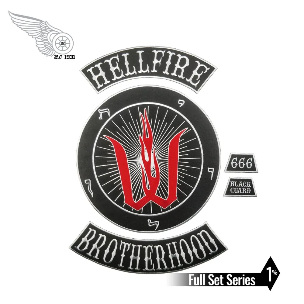 Нашивка для мотоцикла Hellfire с вышивкой на заказ куртки одежды бесплатная доставка