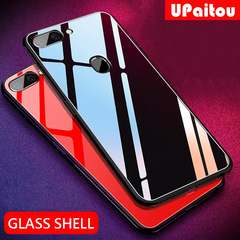 UPaitou закаленное Стекло чехол для OPPO F11 R17 RX17 Neo R15 Pro Чехол из мягкого ТПУ с закругленными краями и защитой от осень твердость Стекло чехол для OPPO RX17 Neo чехол