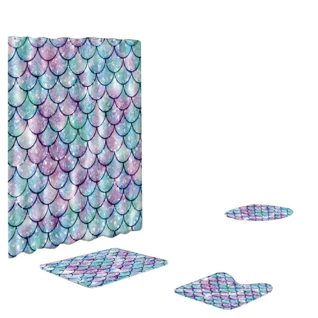 4 шт. нескользящий коврик для унитаза из полиэстера набор ванной Душевой