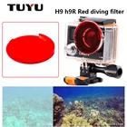 Красный фильтр для дайвинга TUYU для h9, h9r, h8r, v8s, h3r, w9s, w9, водонепроницаемый чехол, красная крышка для объектива камеры H9