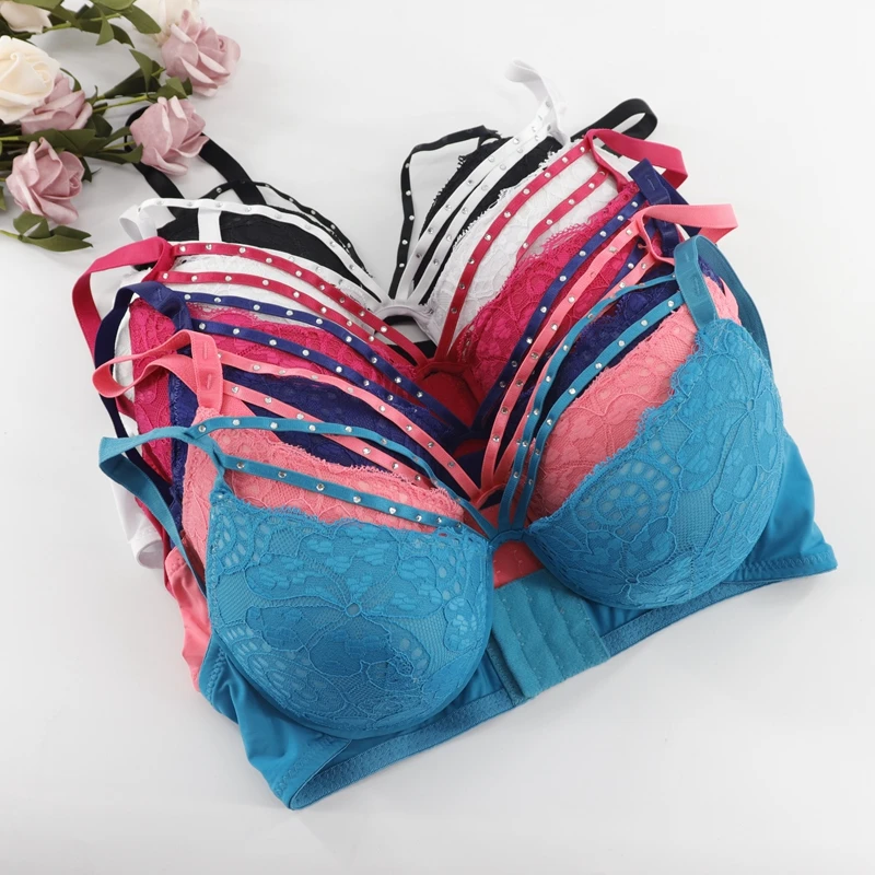 Beauwear сексуальный кружевной бюстгальтер с открытой спиной цветочные Бюстгальтеры для женщин B C нижнее белье на косточках эластичный лифчик женский красивый бюстгальтер