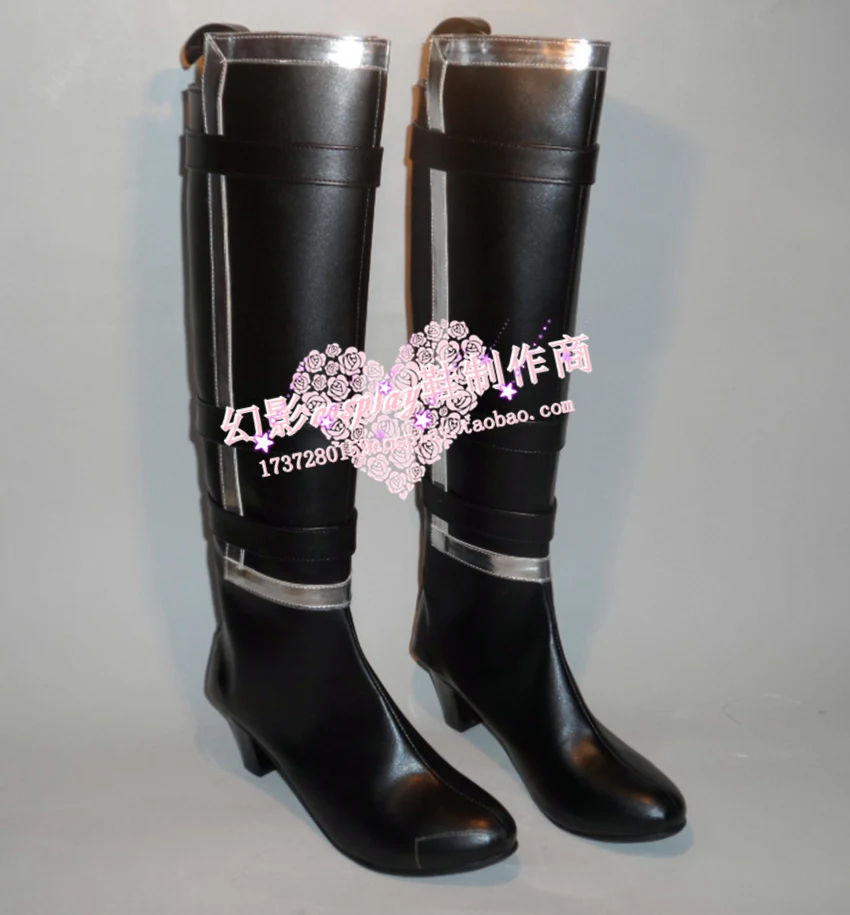 Dead Or Alive Ayane Black Halloween Long Cosplay Shoes Boots H016 |