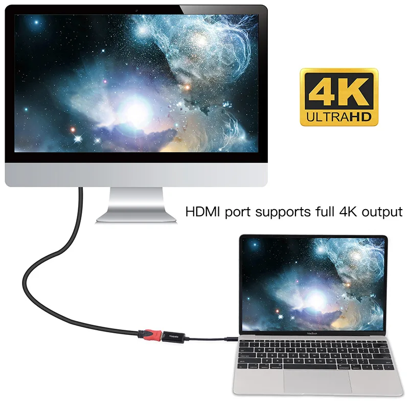 USB C к HDMI конвертер портативный Тип c штекер Женский адаптер 4 * 2 разрешение костюм